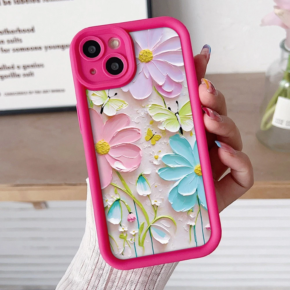 Daisy Flower Wrist Chain Shockproof Case with Lanyard Strap