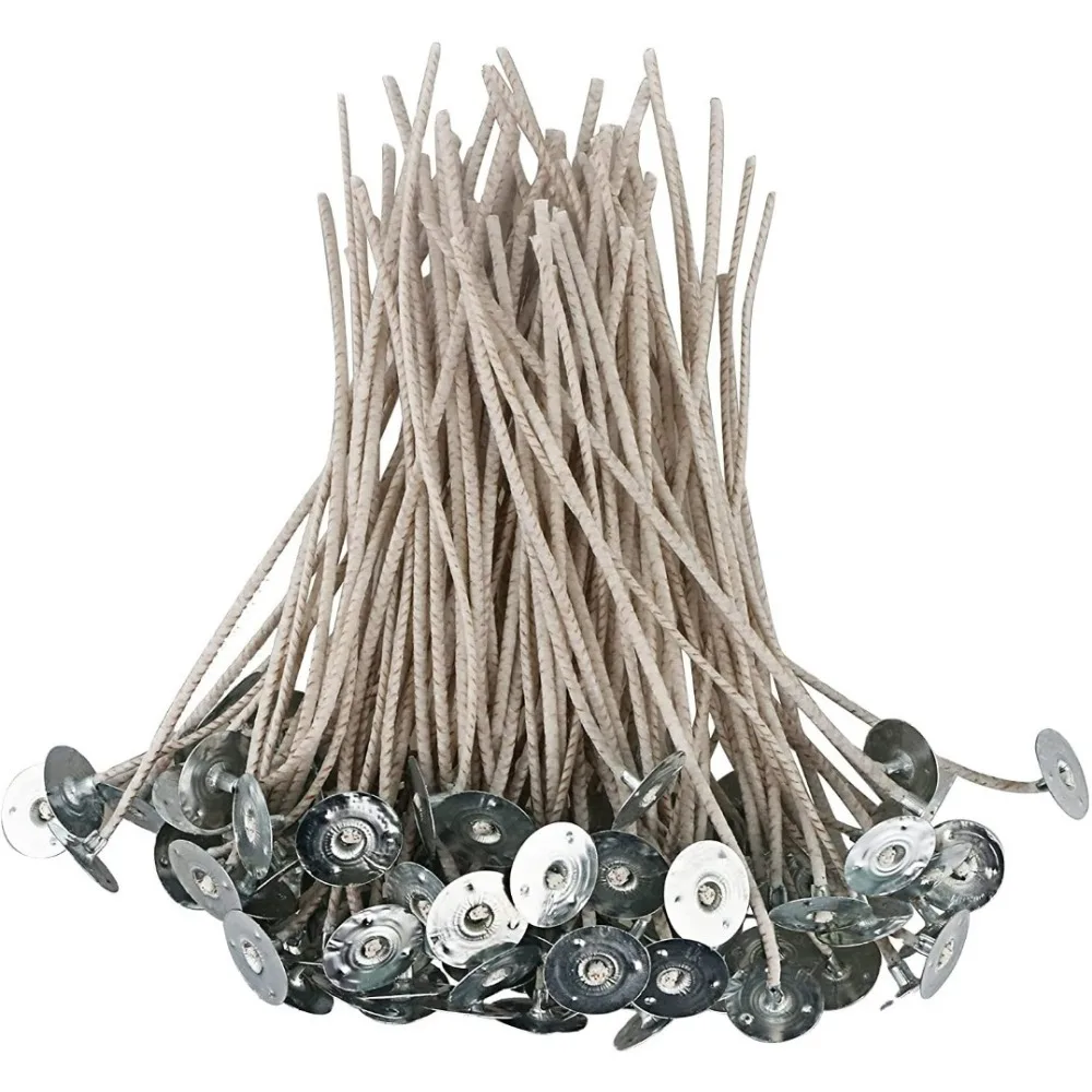 

100 pcs ECO Pretabbed Cotton Candle Wick with Natural Soy Wax Coating Soy Wax Candle Making Candle Wicks Candle Maker