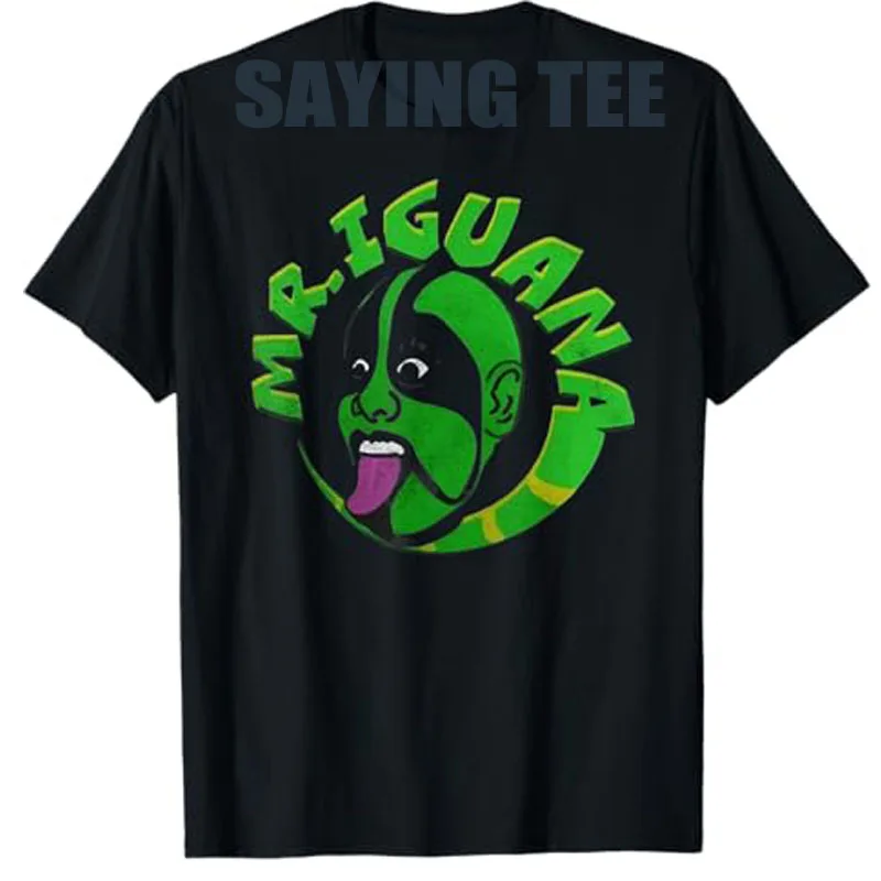 Vintage T-Shirt Mr Iguana Lover T-Shirt Humor Lustige Herrenmode Y2k Design Grafik Outfit Straße Rundhals Kurzarm Blusen