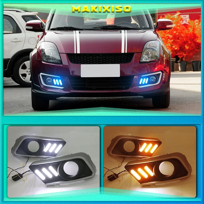 

2PCS LED Daytime Running Light Turn Yellow Signal Relay Waterproof Car 12V LED DRL For Suzuki Swift 2013-2016