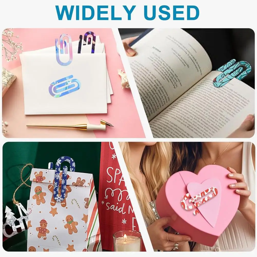 10Pcs Sublimation Paper Clips Blank Acrylic Jumbo Paperclip For Heat Transfer DIY Paperclips Bookmark Home School Office Supply