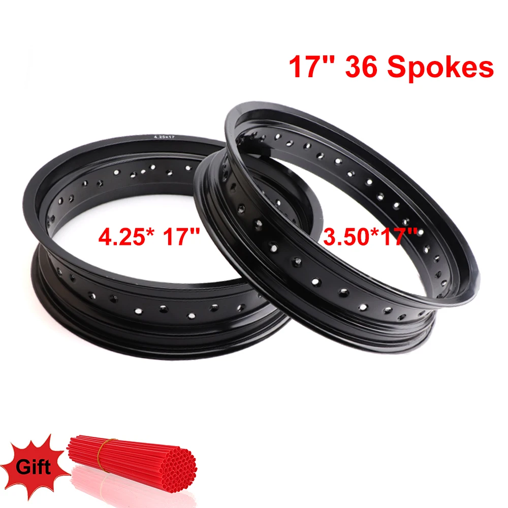 3.50x17 Inch 4.25x17 Inch 36 Spokes Holes Aluminum Alloy Rims Motorcycle 3.50*17" 4.25*17" Front/rear Wheel hub