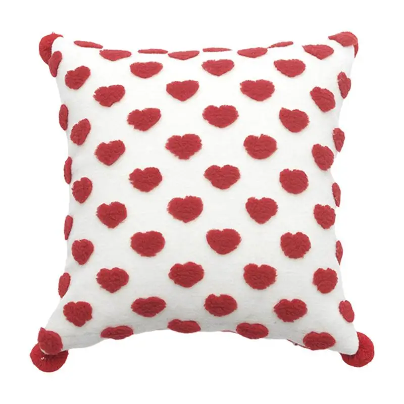 

Heart Pillow Case Plush Romantic Cushion Covers with Zipper Home Decorative Living Room Sofa Home Hotel Pillow Cushion Covers