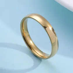 Timeless 4mm Curved Stainless Steel Couple Rings - Elegant Titanium Steel Jewelry Gift - 12 (Gold)