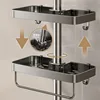 Bathroom Shower Head Holder Wall Mounted No Drilling Required Shampoo Organizer Rack Integrated Design Storage Shelf 6