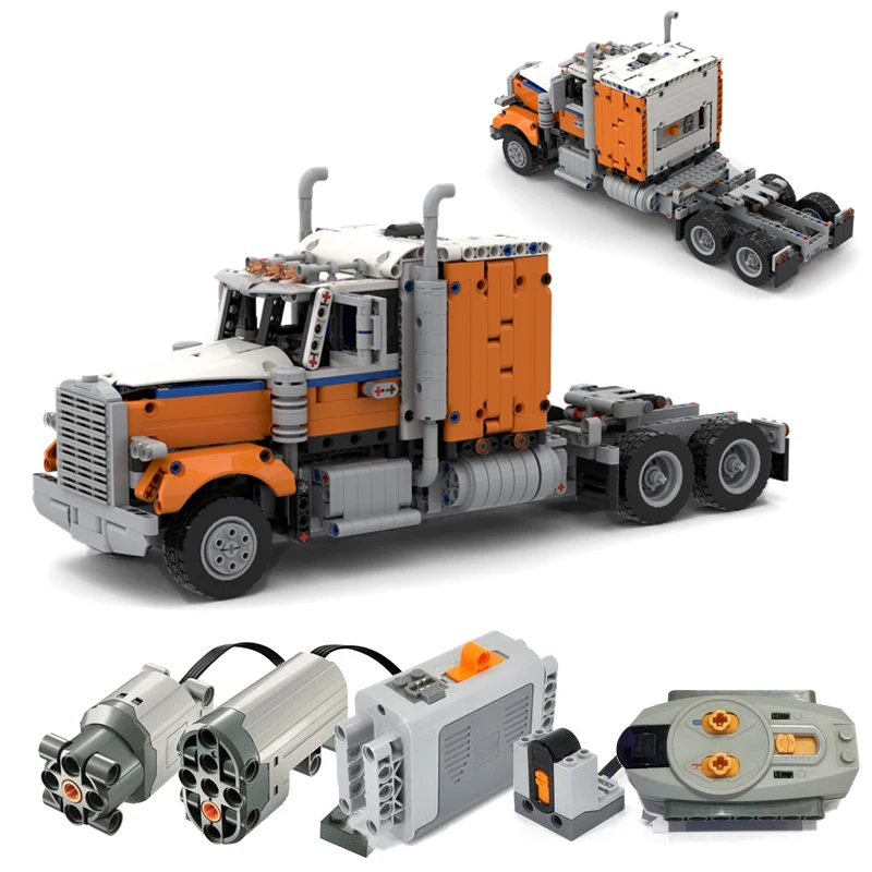 New Technical American Semi Truck Mod Dal 42128 Heavy-Duty Tow Truck Moc Building Blocks Set Giocattoli Di Mattoni Fai Da Te Per I Regali Dei Bambini
