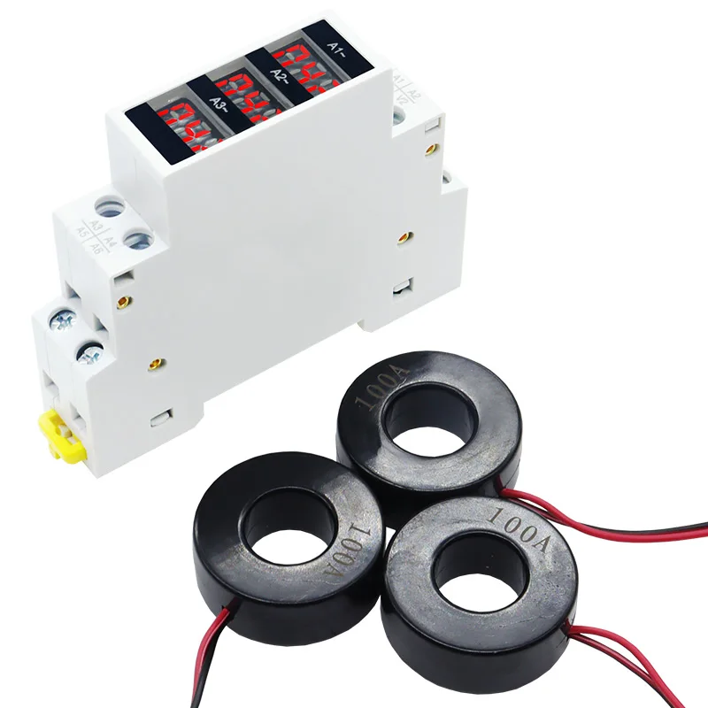 Amperometro digitale modulare 3 mod. DIN per corrente continua -D52MA3 Amperometro digitale modulare 3 mod. DIN per corrente continua -D52MA3
