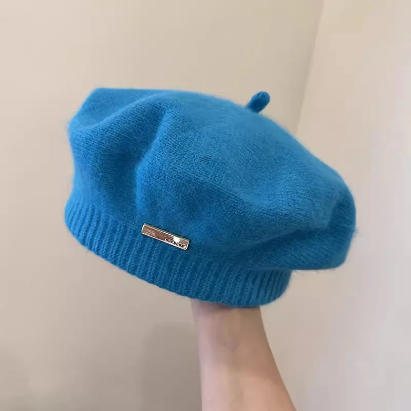 Korean Version Rabbit Fur Beret for Autumn Winter