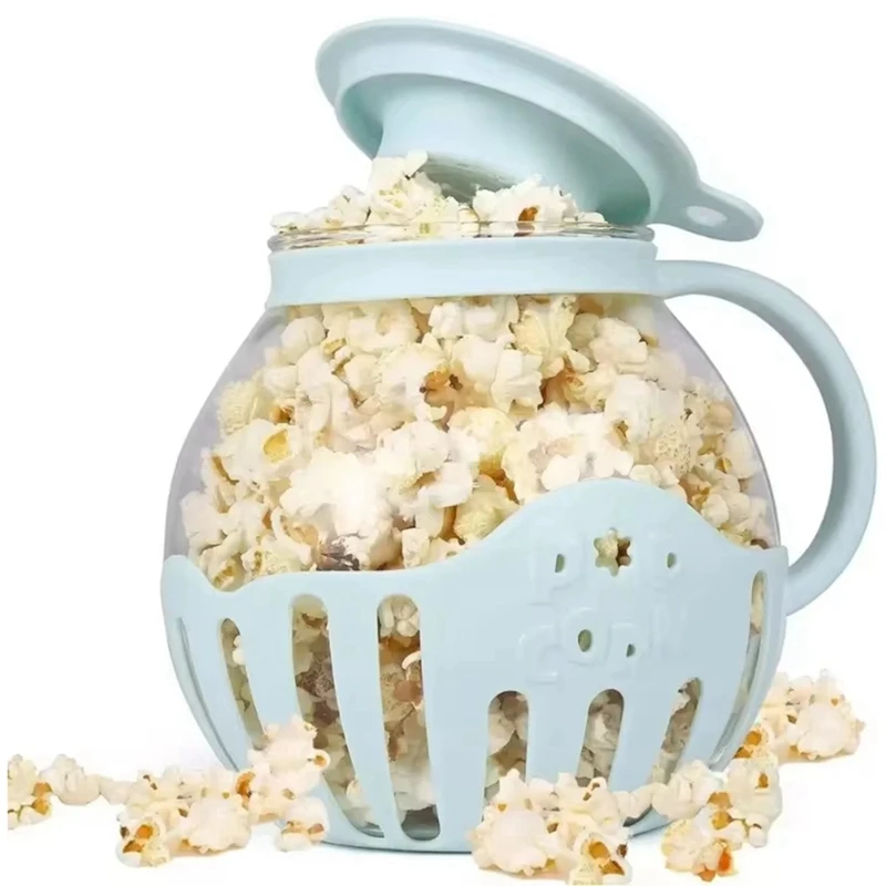 Microwave Popcorn Maker Bucket Microwave Bowl Mini Machine Safe Silicone Lid Popcorn Maker 5