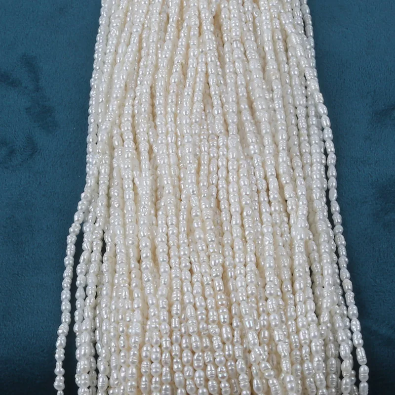 

Белые натуральные бусины россыпью, 2-3 мм, настоящая речной жемчужина риса