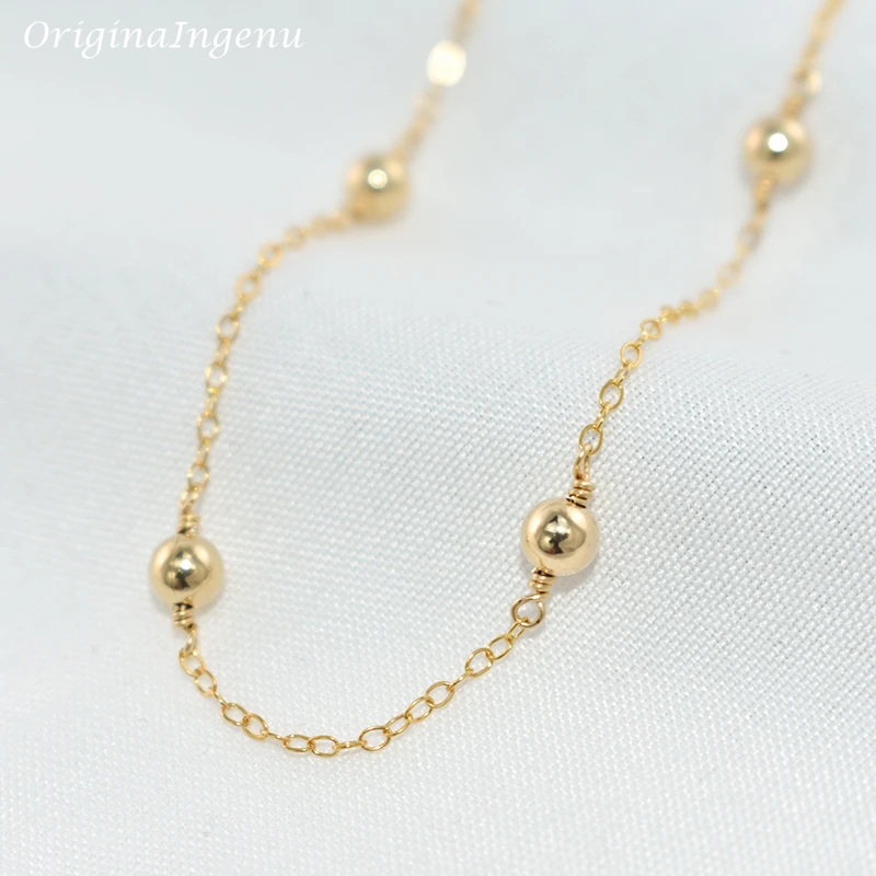 14K 골드 채워진 비즈 팔찌 수제 골드 쥬얼리 Boho 매력 팔찌 여성을위한 빈티지 Anklets 신부 들러리 선물 팔찌