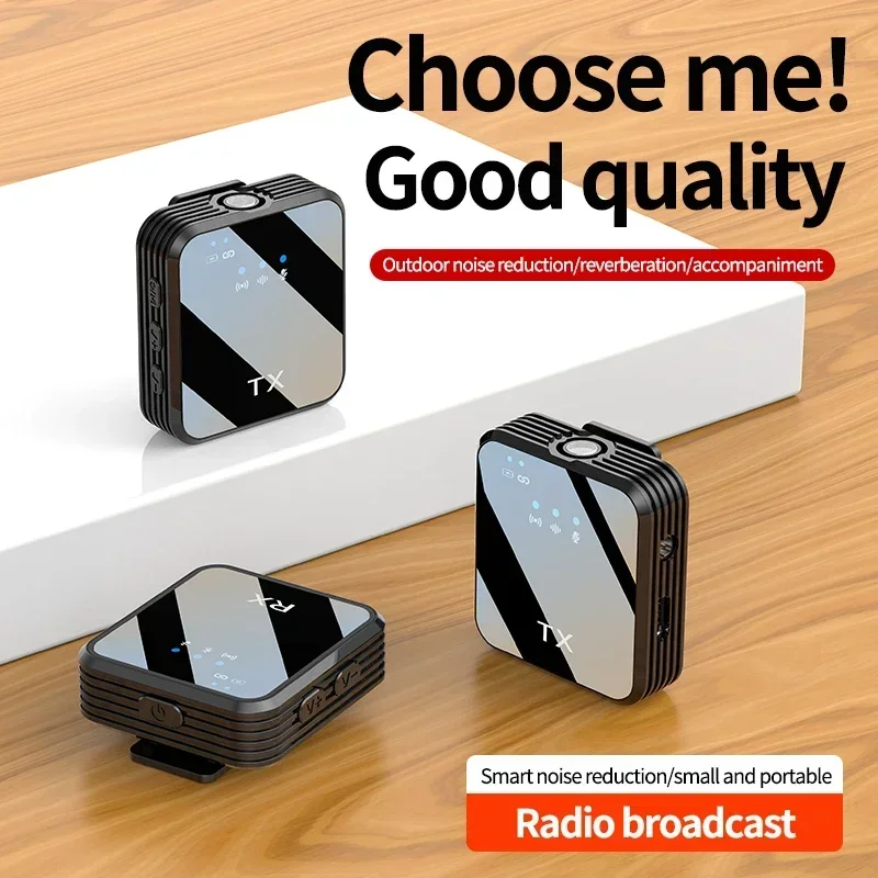 무선 노이즈 캔슬링 마이크 시스템, 휴대용 칼라 클립 마이크, 팟캐스트 인터뷰 카메라, 선물 포함 비디오 녹화