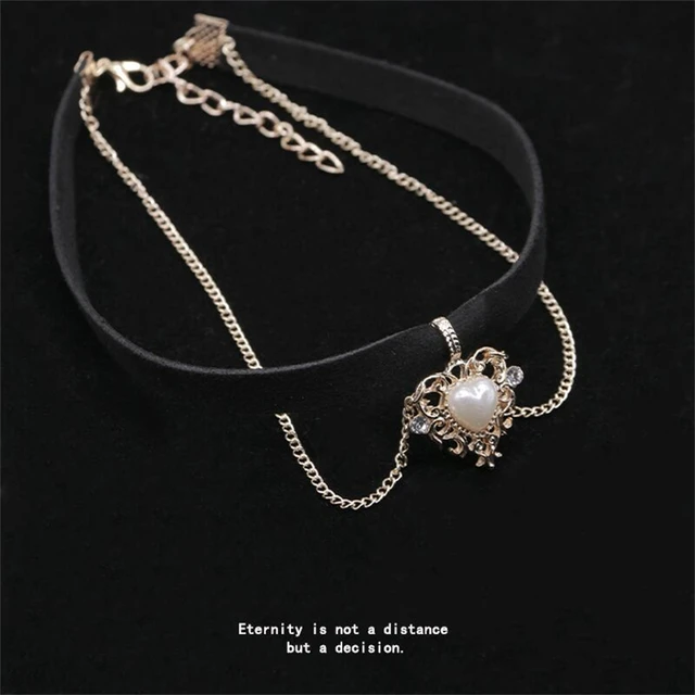 Heart Chokers Fashion Gothic Hollow Black Suede Cocktail False Collar  Chockers Necklaces For Women Bijoux Chokers, 🧢 Cap Shop Store