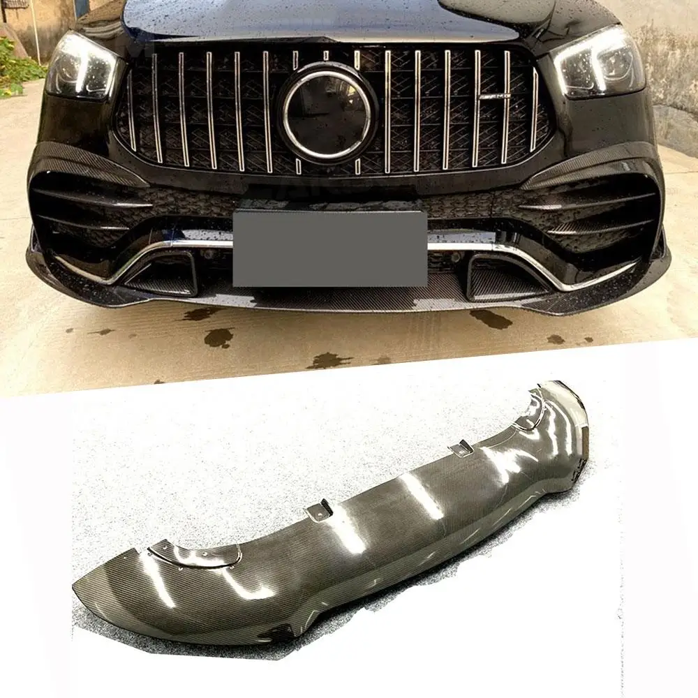 

For Mercedes Benz GLE Class W167 GLE53 AMG SUV 2020 Dry Carbon Fiber Front Bumper Lip Spoiler Splitter Air Vent Outlet Fog Lamp