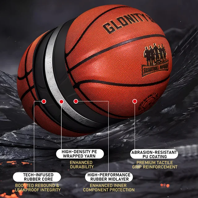 Official Size Leather Basketball 6