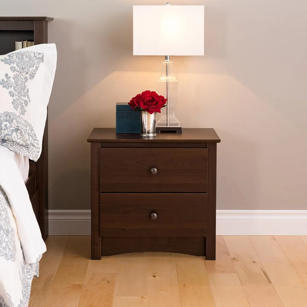 

Functional 2-Drawer Bedside Table 16" D X 23.25" W X 21.75" H Nightstands Traditional Nightstand Side Table With 2 Drawers Night