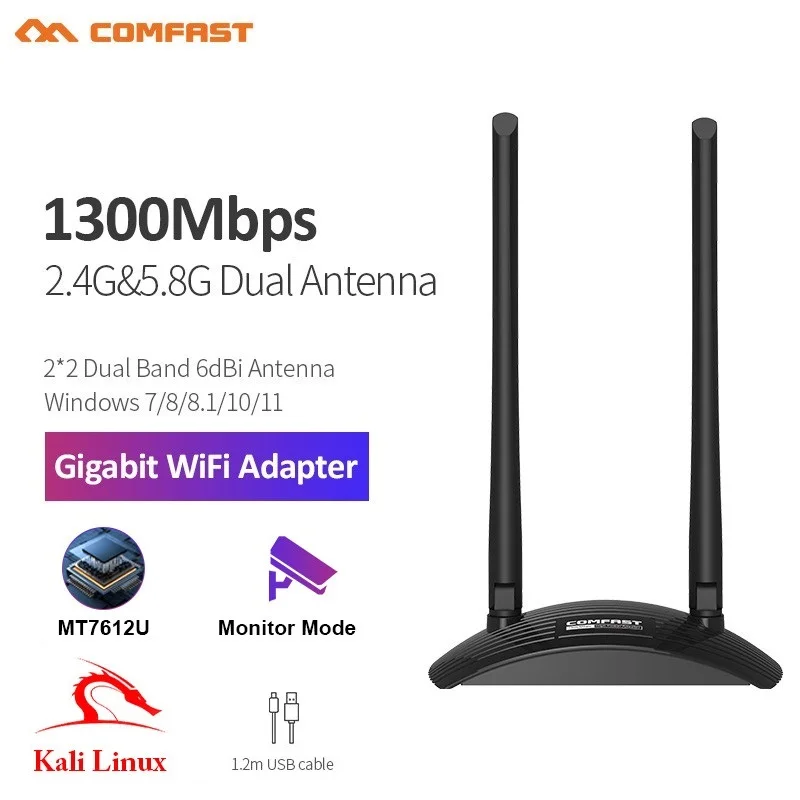 

Гигабитный беспроводной Wi-Fi адаптер, 1300 Мбит/с