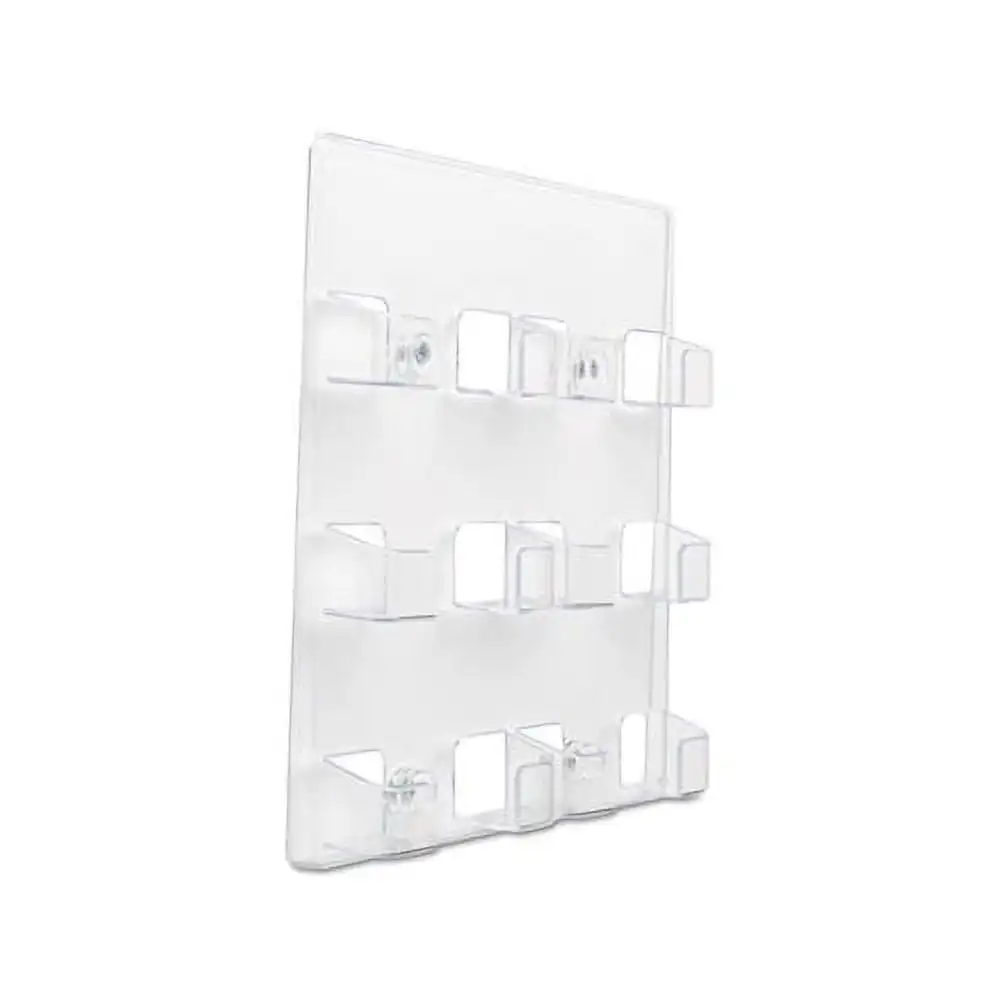 Six-Pocket Wall Mount Business Card Holder, Holds 480 2 X 3 1/2 Cards, Clear 6