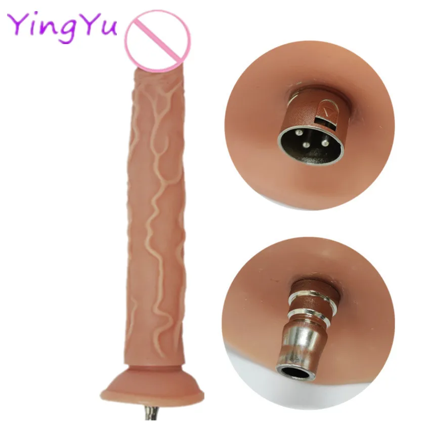 Automatic Sex Machine Black Dildos Attachment For 3XLR Masturbation Machine Anal Plug Silicone Penis Sex Toy Accessories