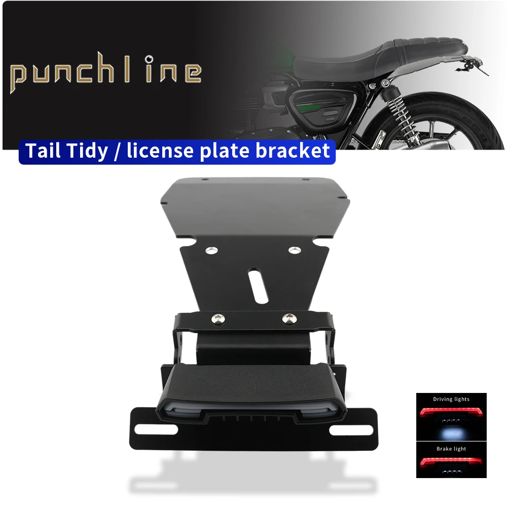 For Street Twin 900 -2025 Speed Twin 900 -2025 Motorcycle License Plate Holder Tail Light Turn signal Bracket