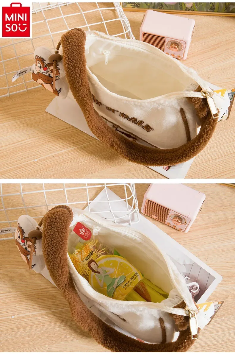 MINISO Disney Comic Stitch Bath Lightyear Fashion Shoulder Bag Student Sweet Versatile Portable Underarm Bag