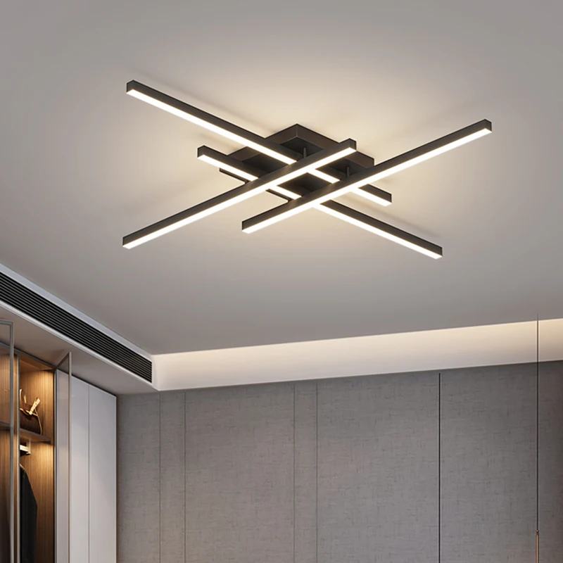 Modern LED Ceiling Light Minimalist Long Line 30/40/50cm Lamps For Bedroom Living Room Hotel Study Indoor Lighting Illumination