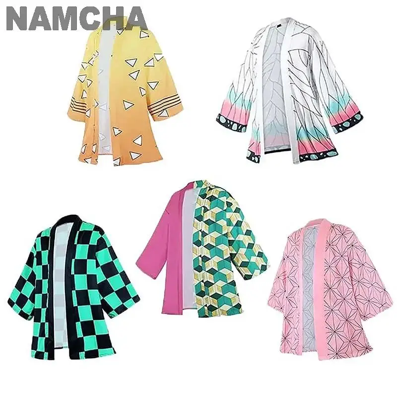 

Кимоно для косплея Kamado Tanjirou для мужчин и женщин, японское хаори пальто, пляжная одежда для ролевых игр аниме, Kamade Zezeko