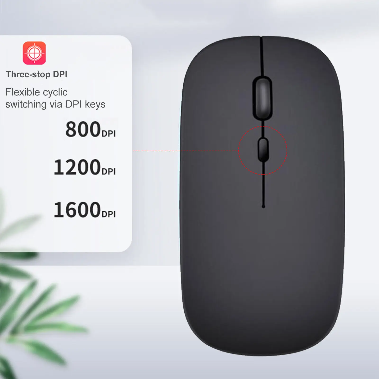 Wireless Mouse 2.4GHz Slim Portable Computer Mice with USB Receiver Gamer 1600DPI for Laptop Desktop PC Computer Accessories
