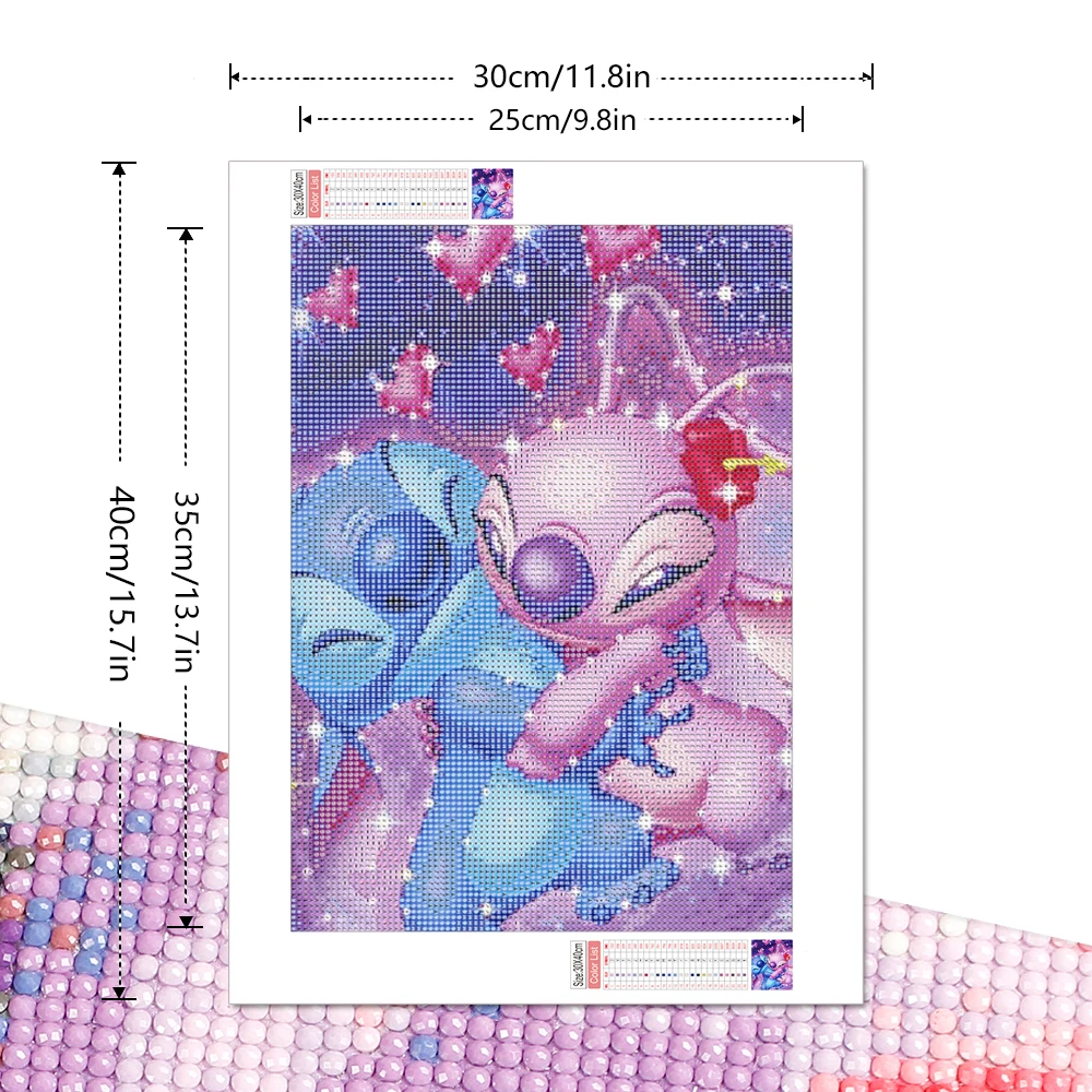 Disney Diamond Painting Lilo and Stitch Full Round Drill Mosaic Cartoon New Arrivals Children Gifts 30x40 2