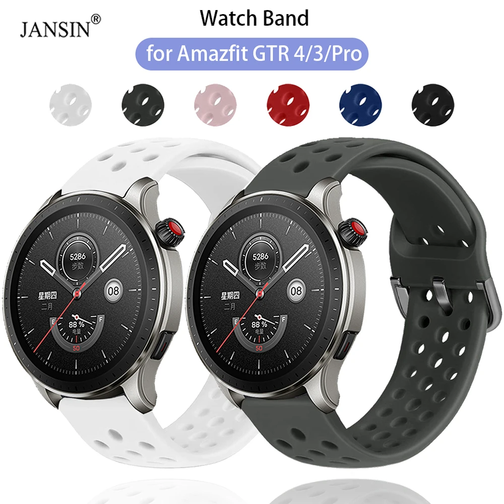 

Ремешок силиконовый для Huami Amazfit GTR 4 3 Pro 2 2e 2S 47 мм, спортивный браслет для Amazfit GTR4 GTR3, сменный Браслет для часов