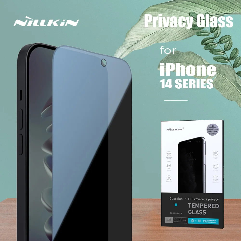 

Nillkin for iPhone 14 Pro Max Tempered Glass Guardian Anti-Spy Full Cover Privacy Screen Protector for iPhone 14 Plus 14 Pro Max