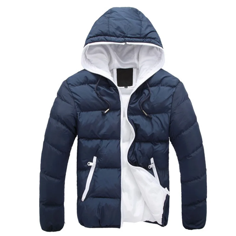 Men's Hooded Parkas Coat Casual Autumn Winter Thin Hooded Cotton Padded Jacket Waterproof Outdoor Travel Climbing Outwear cotton jacket parka coat parkas coat