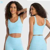 Lemon Light Support Women Cropped Length Tank Top Four-way Stretch Built-in Shelf Vest Yoga Shirt Feels Weightless Sport Bra 1