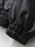 Ailegogo Streetwear Women Retro Loose Short Pu Faux Leather Jacket Spring Autumn Female Zipper Coat Vintage Moto Biker Outwear - Image 3