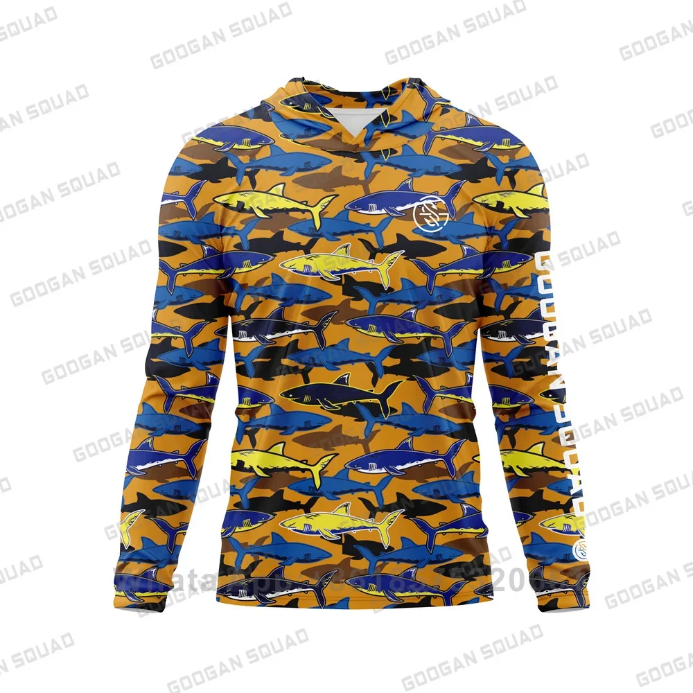 GOOGAN SQUAD Fishing Shirts Upf 50 Long Sleeve Performance Hooded Quick Dry Tops UV Protection Fishing Clothes Camisa Pesca