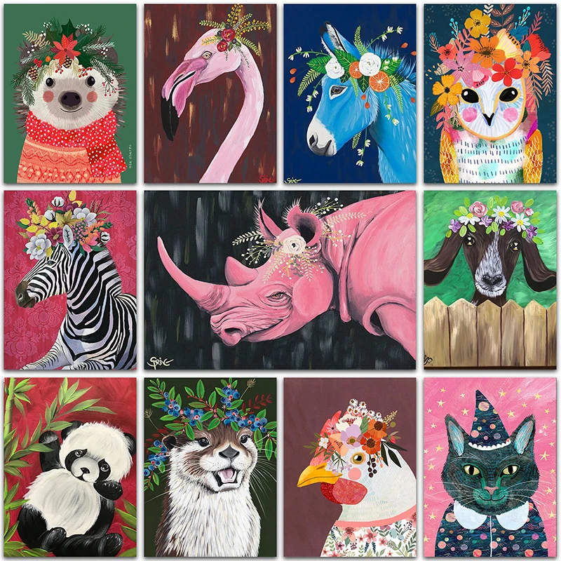 

5D DIY Diamond Painting flowers animal flamingo horse Home decoration Full Square&Round Diamond mosaic embroidery Cross stitch