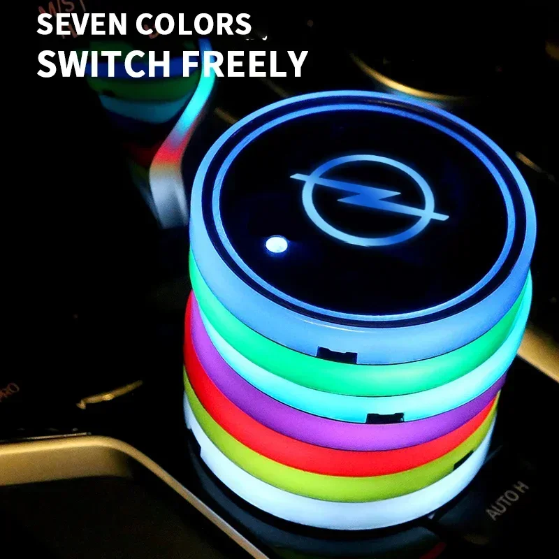 Cup Holder Coasters Car Coaster Pads Car Luminous Water Cup Pad LED Atmosphere Light for Opel astra h astra j g corsa insignia zafira b vectra c corsa d vivaro