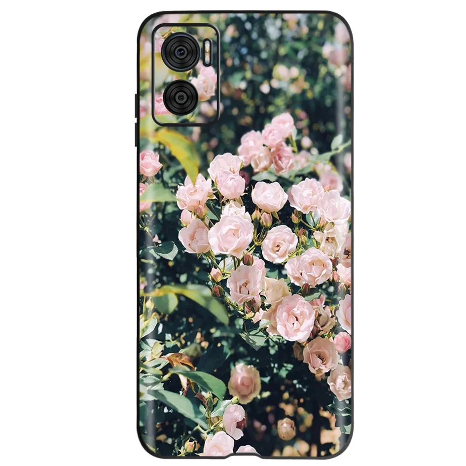 Elegant Flower Butterfly Soft Phone Case for Motorola Moto E Series