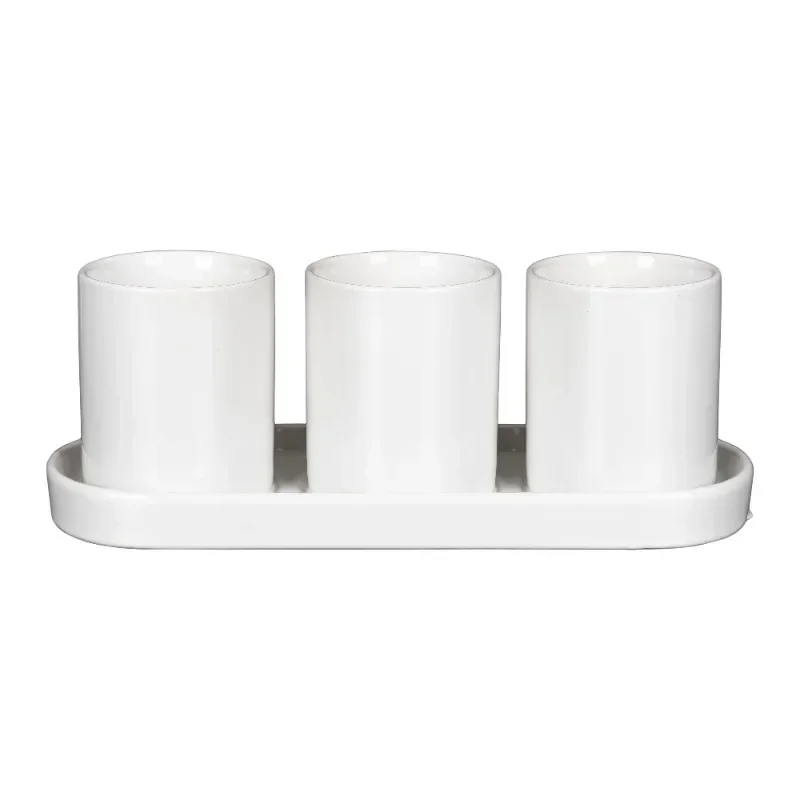 

Mainstays White Ceramic 11in x 3.75in x 4in Herb Plant Planter