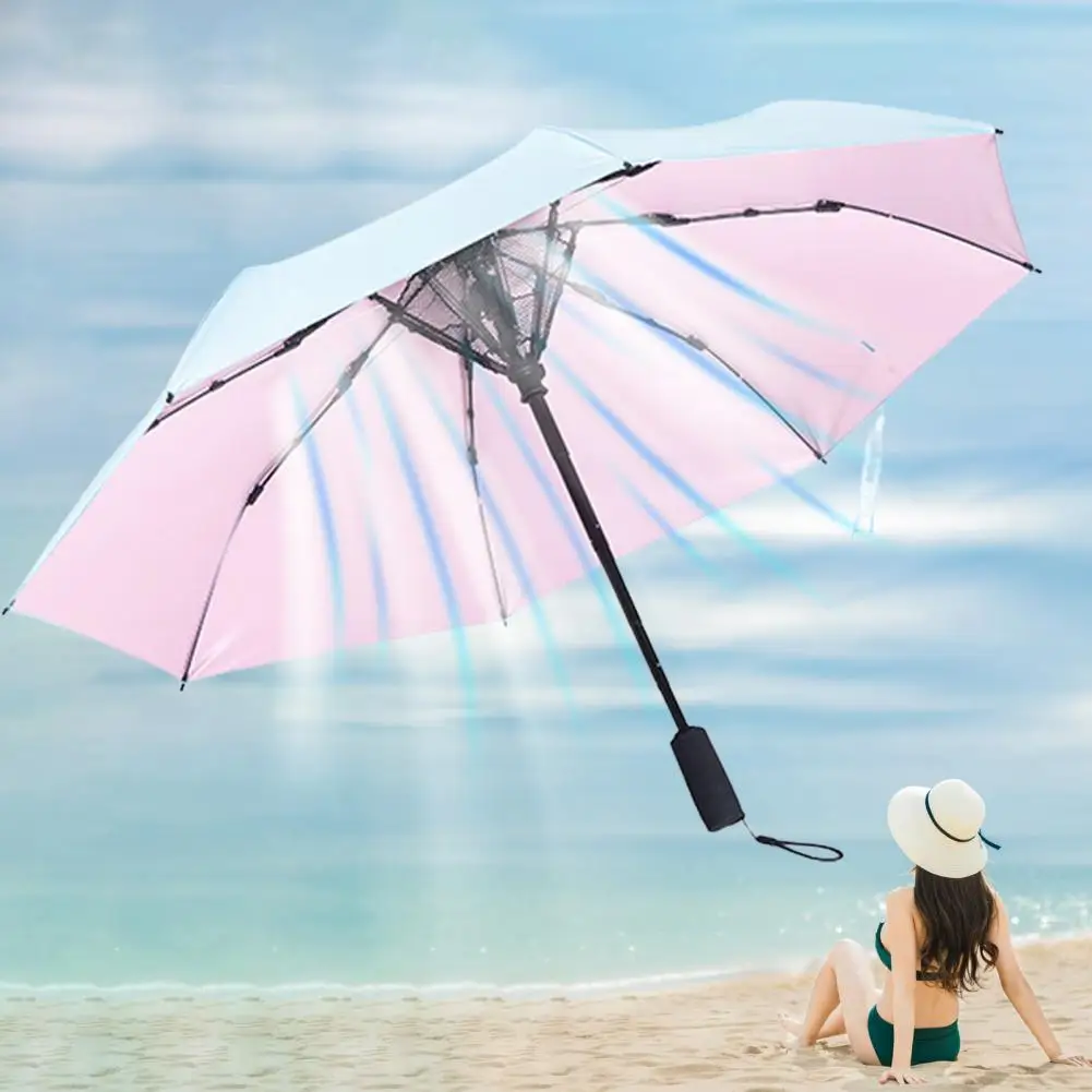 Umbrella With Fan Uv Umbrella With Fan USB 2024 New Rechargeable Sun Umbrella Cool Women Sunshade 3