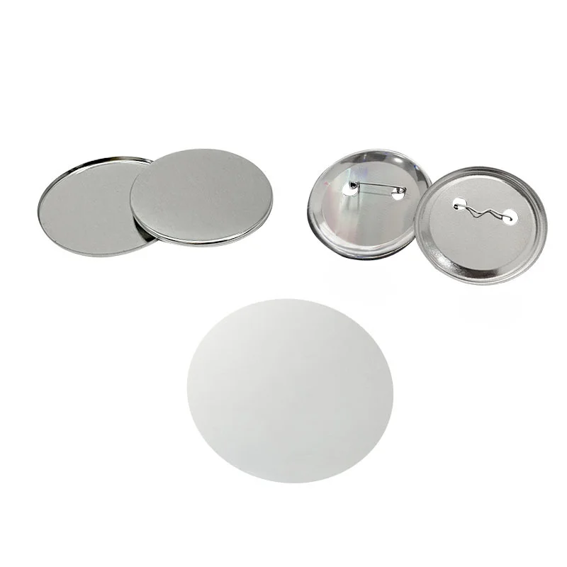 10Sets Metal Badge Pin Button Maker Parts 25-75MM DIY Blank Badge Button Parts for Art Crafts Making Iron-Base Badges Set