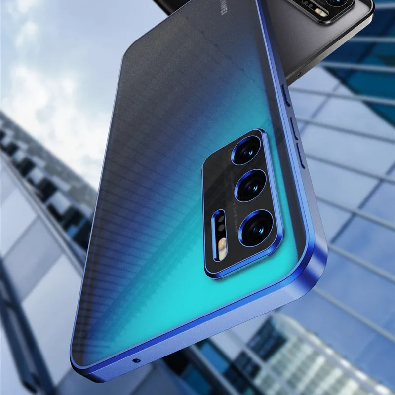 Plating Frame Transparent Matte Anti Fingerprint TPU Case For Huawei P50 P50E P40 Pro Airbag Anti-drop Full Cover Shell_voghion.com