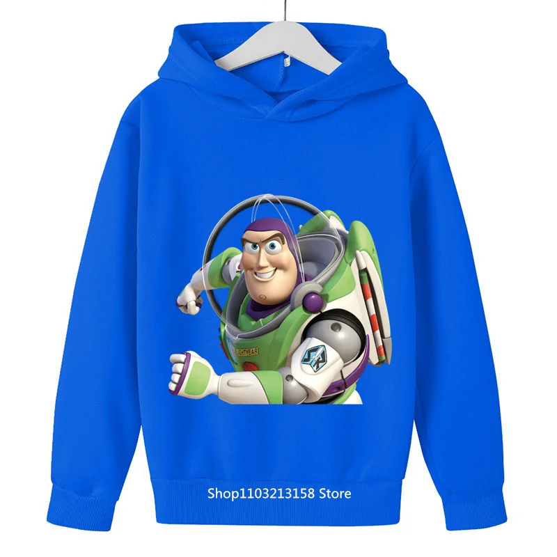 Toy Story Felpa Con Cappuccio Per Bambini 3-14 Anni Toy Story Top Pantaloni Kawaii Casual Cute Girl Coat Boy Brand Sportswear