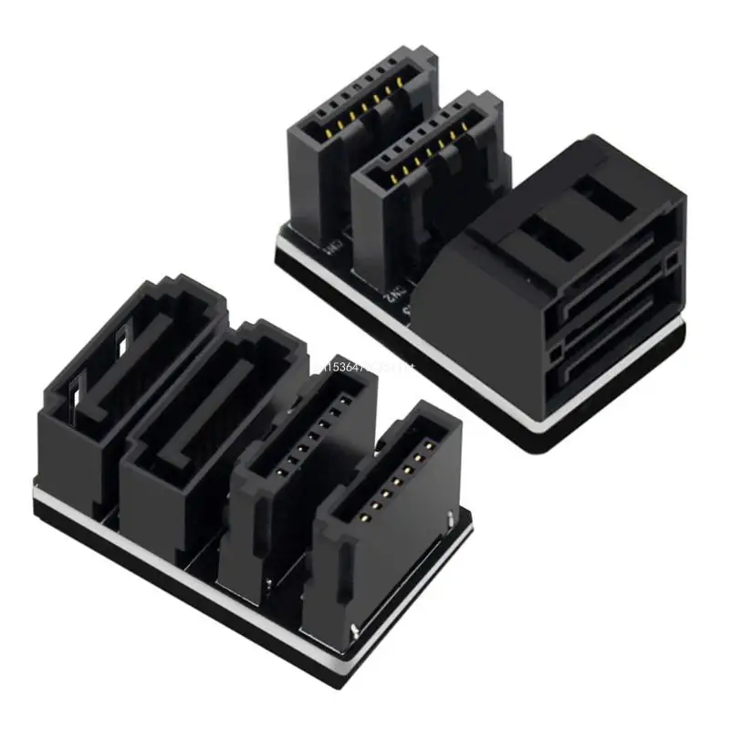 

90/180 Degree Angled Double-deck 6GB 7Pin Female to 7Pin Male Adapter Dropship