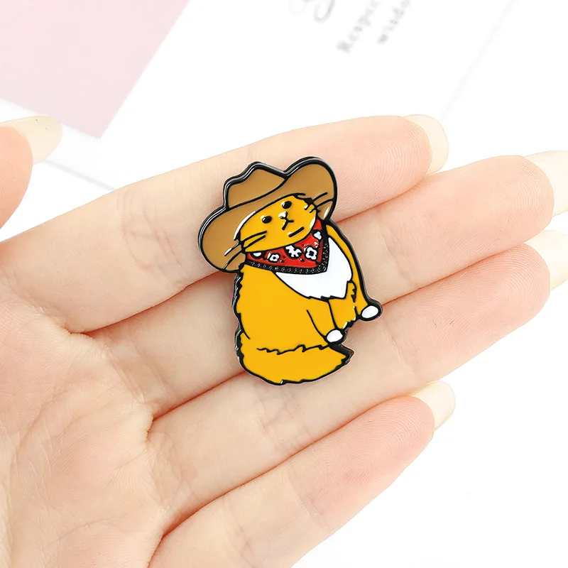 Cartoon Brooch Cute Kitten Brooch Pin Backpack Jacket Shirt Accessories Button Pin Collar Alloy Badge
