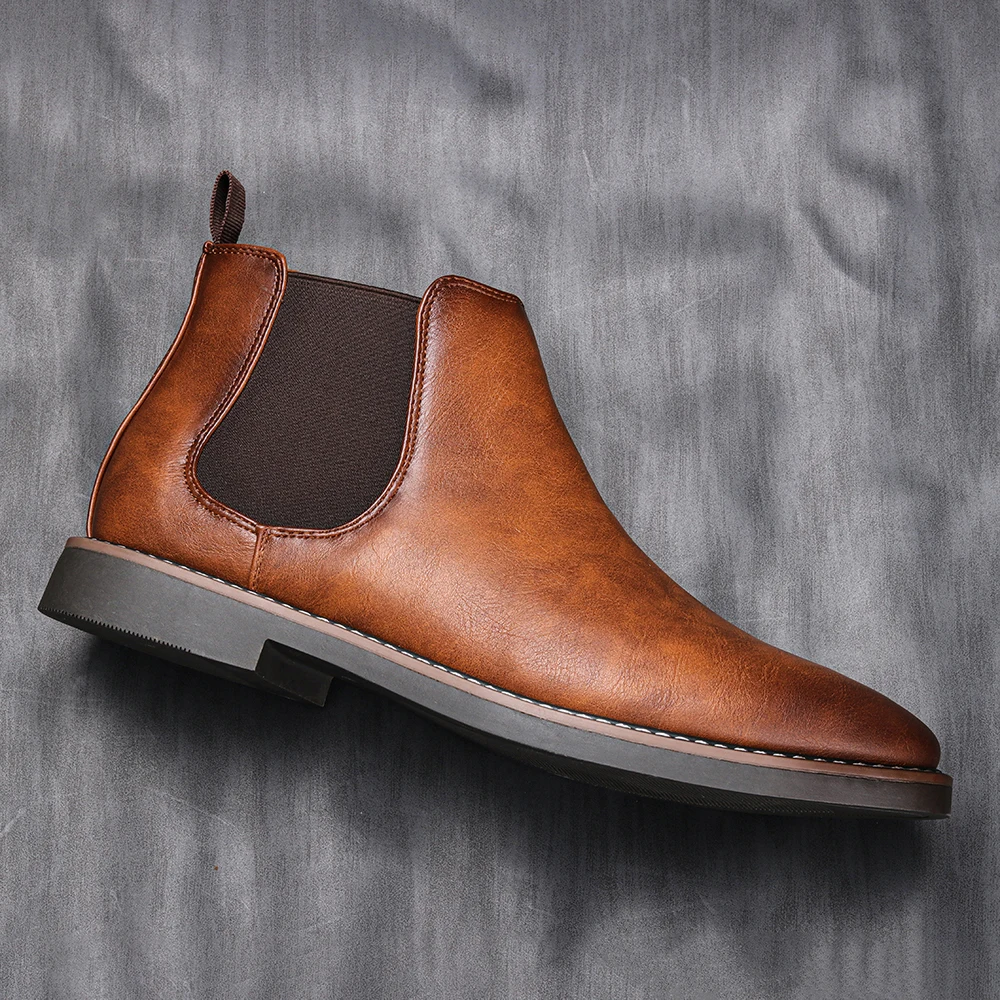 40~46 Chelsea Boots Men Brand Retro Comfortable Fashion Men Boots chelsea boots men leather boots