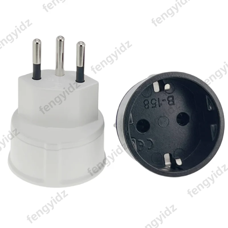 유럽 프랑스에서 스위스로 여행용 어댑터 1개, 3핀 플러그 10A 250V 전원 플러그, EU에서 스위스로 전기 플러그 소켓