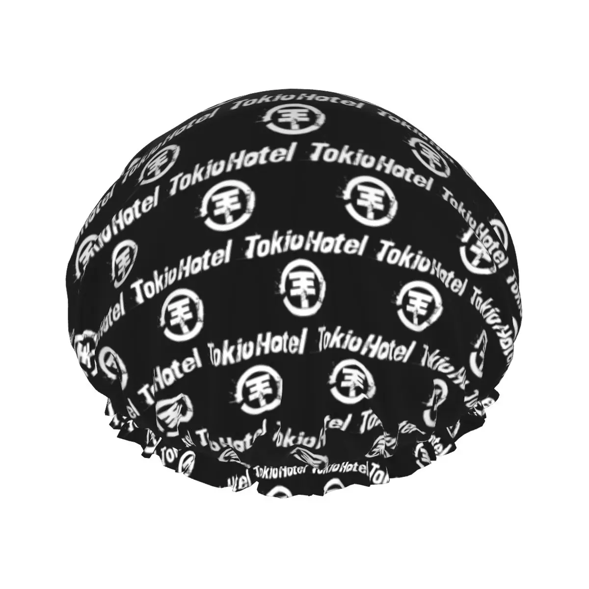 

Шапочка для душа с логотипом тяжелых металлических музыкальных рок Токио отелей, женские Многоразовые водонепроницаемые быстросохнущие шапочки для волос в ванную