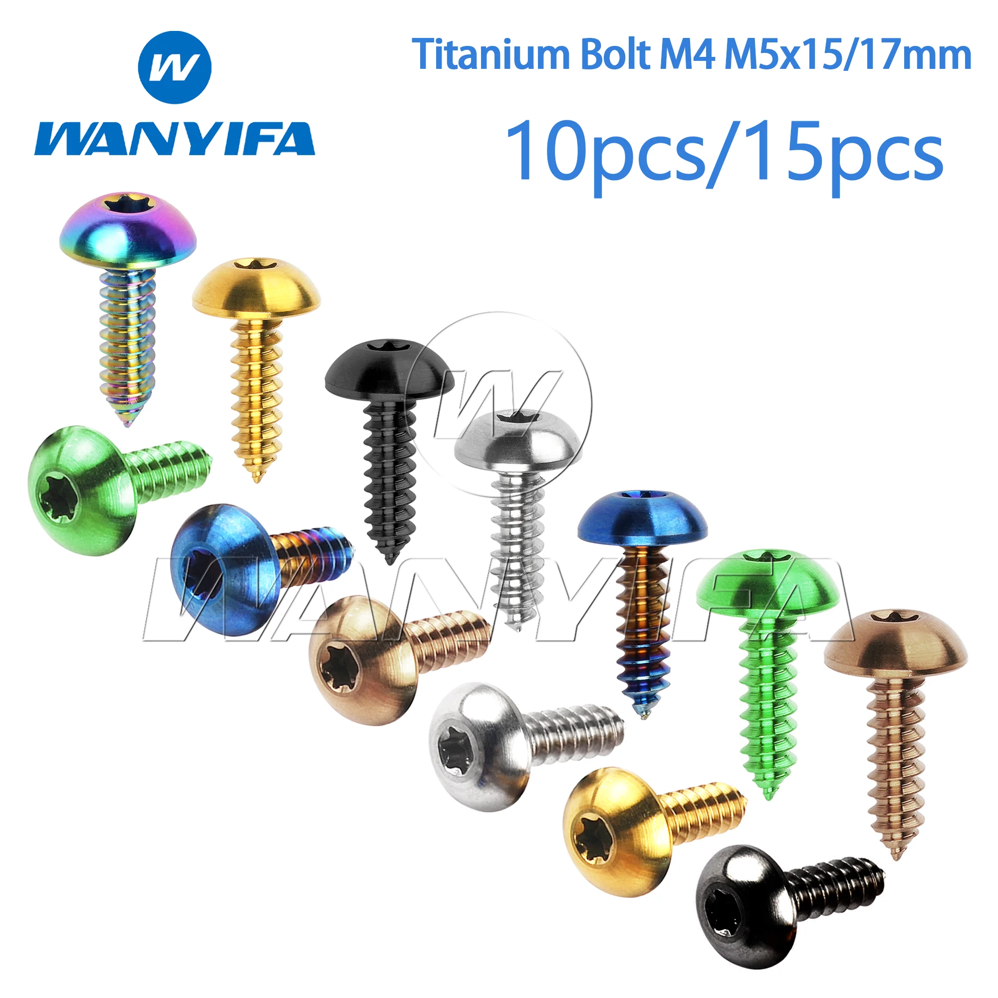 Lot De 5 Boulons Autotaraudeurs En Titane M4 M5 M6 X 17mm - Tête Bouton Percée - Super Costaud !
