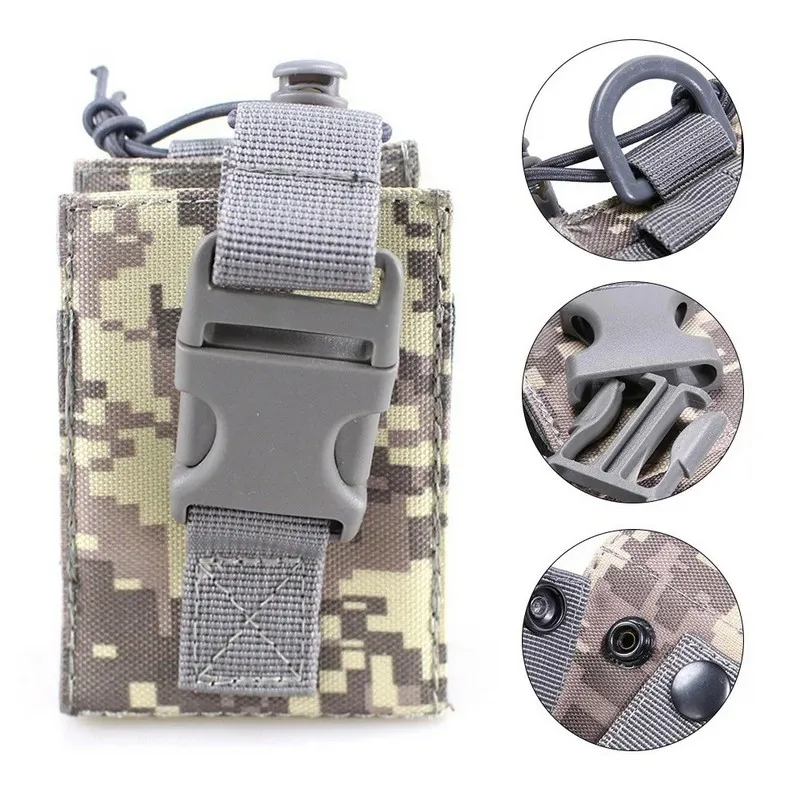 Tactical Walkie Talkie Holder Bag Molle Radio Pouch Nylon Waist Pack Pocket Pendant Pouch Hunting Accessories walkie talkie bag